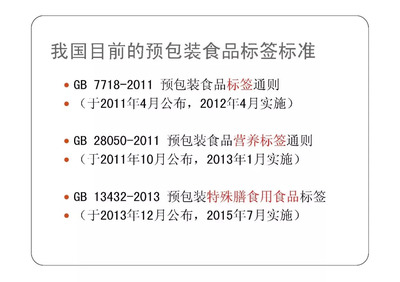 预包装食品标签标准管理体系
